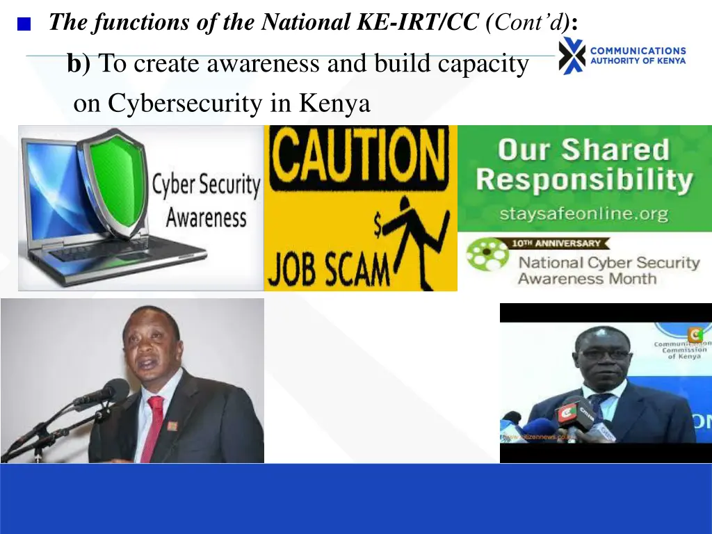 the functions of the national ke irt cc cont