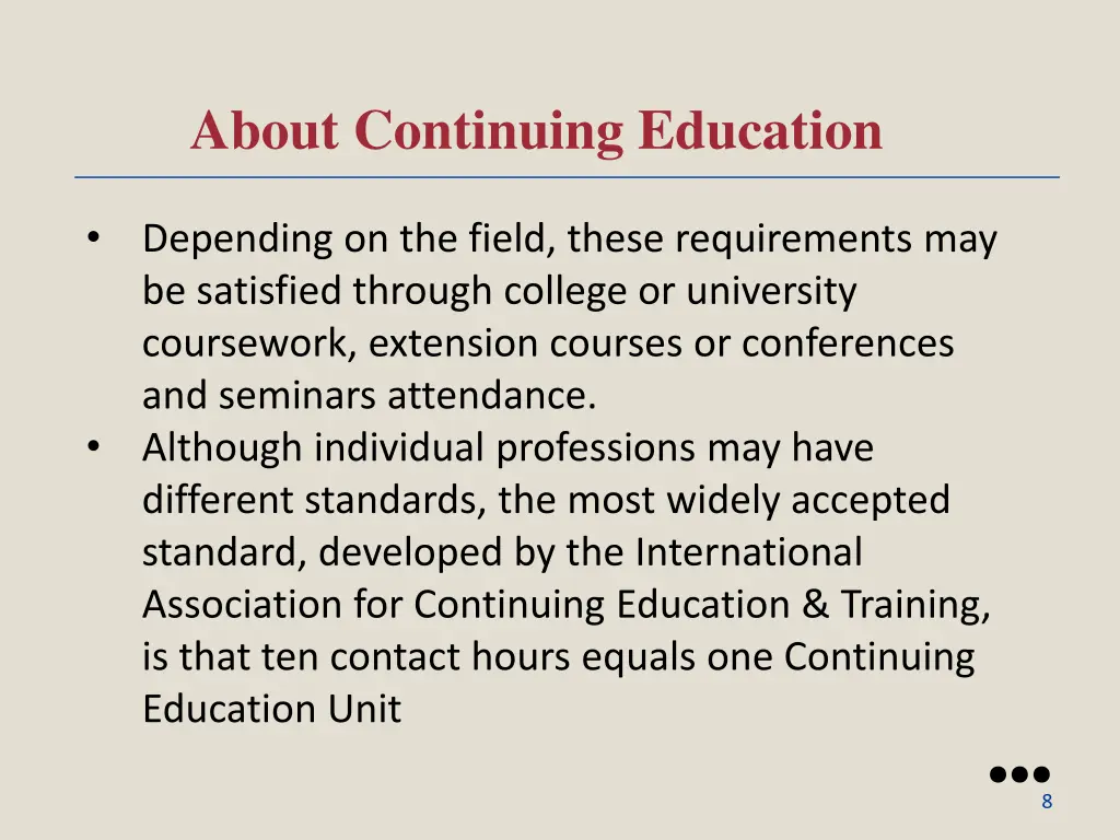 about continuing education 2