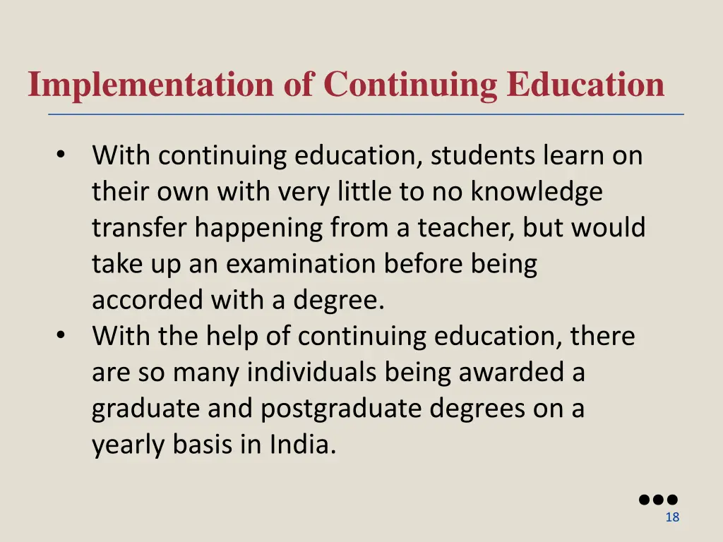 implementation of continuing education 1