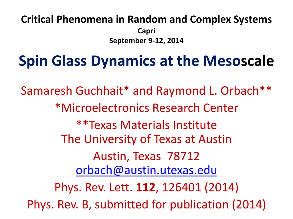 critical phenomena in random and complex systems
