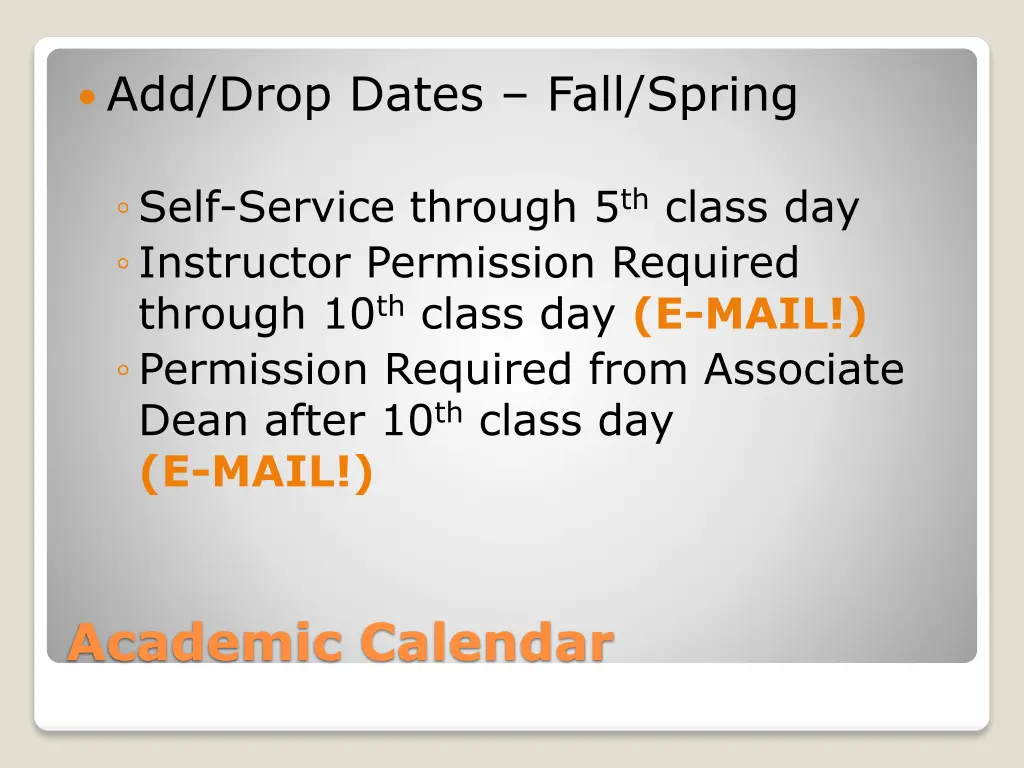 add drop dates fall spring