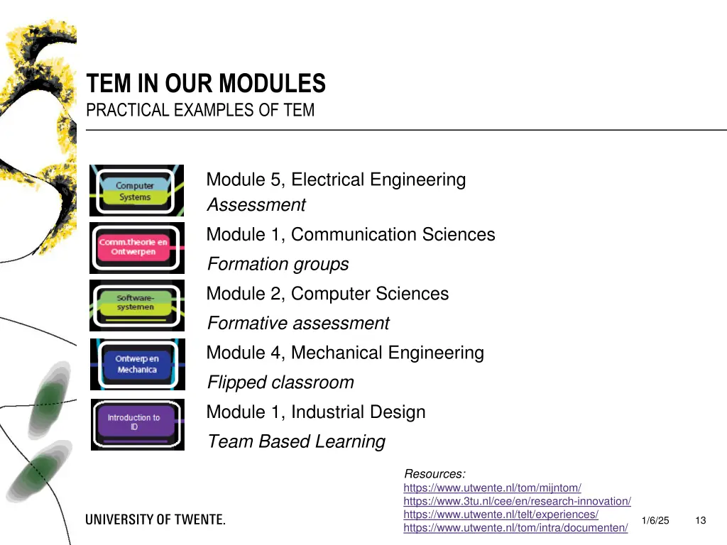 tem in our modules practical examples of tem