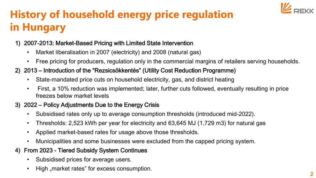 history of household energy price regulation