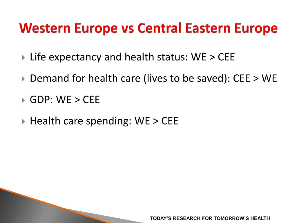 life expectancy and health status we cee