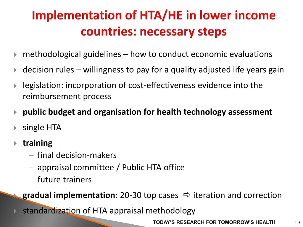 methodological guidelines how to conduct economic