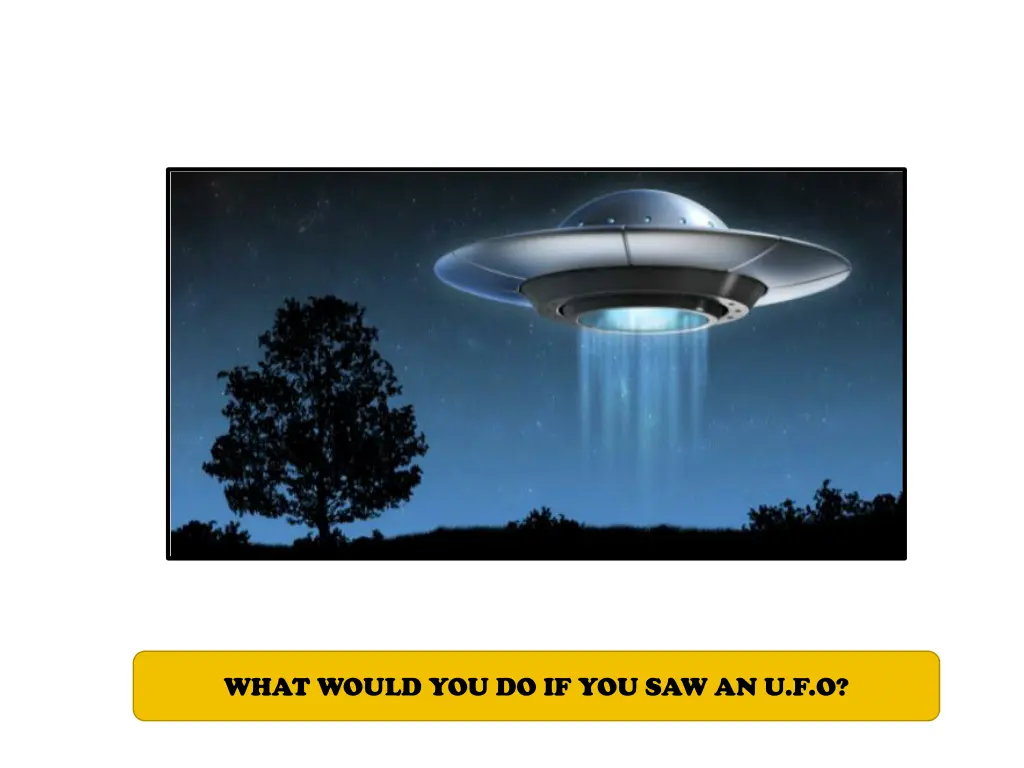 what would you do if you saw an u f o