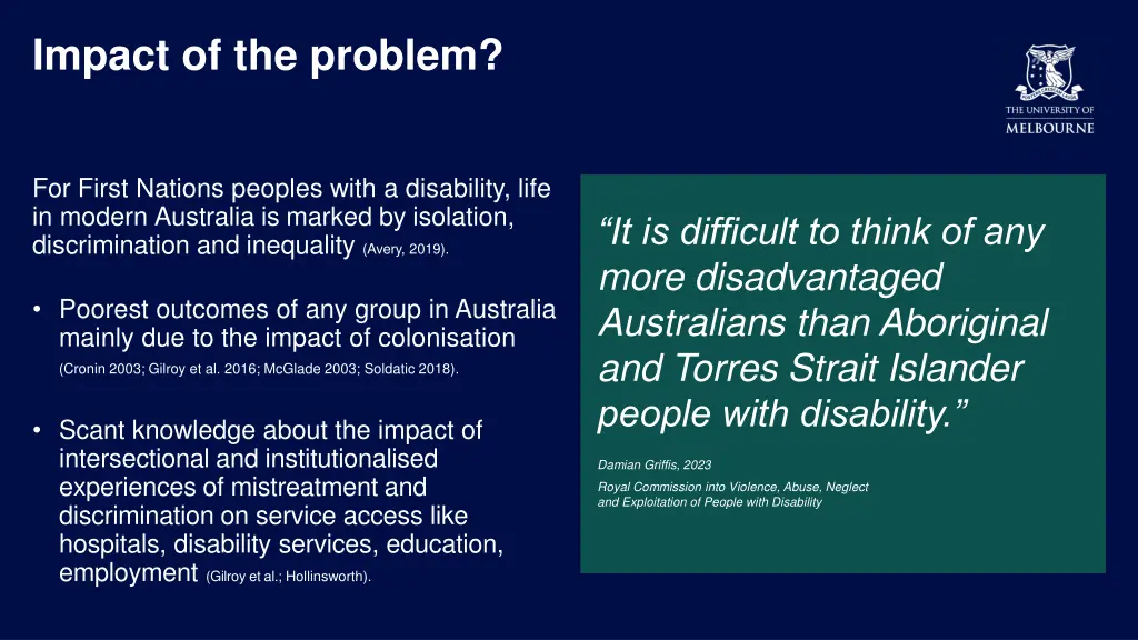 impact of the problem