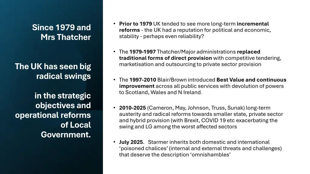 prior to 1979 uk tended to see more long term