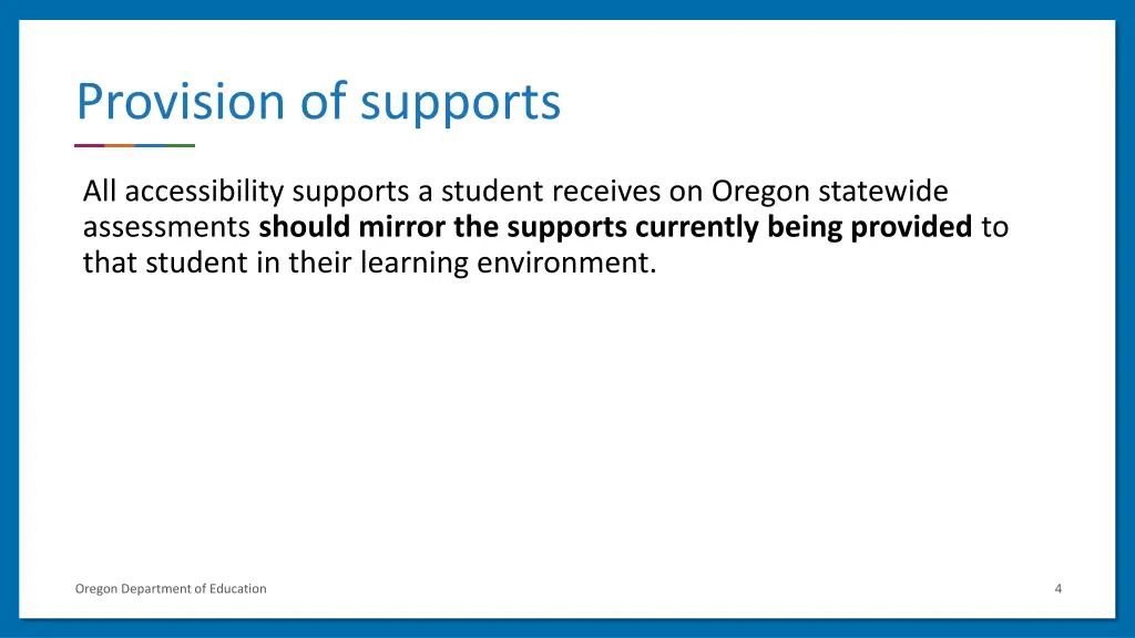 provision of supports