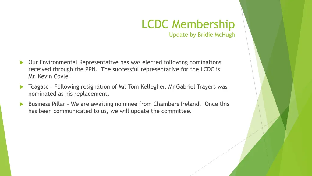lcdc membership update by bridie mchugh