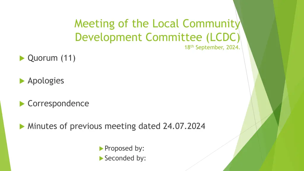 meeting of the local community development