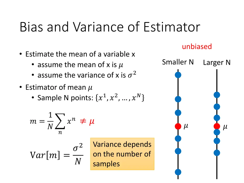 bias and variance of estimator 1
