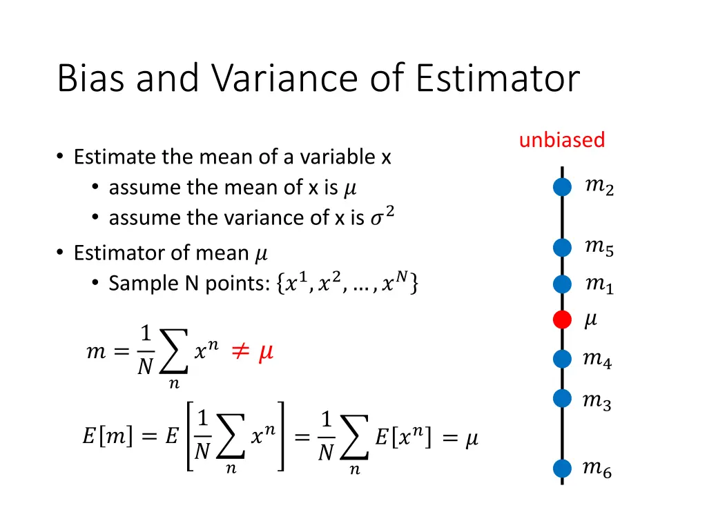 bias and variance of estimator