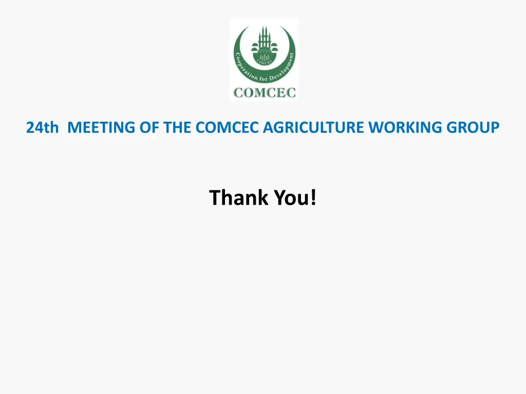 24th meeting of the comcec agriculture working 1