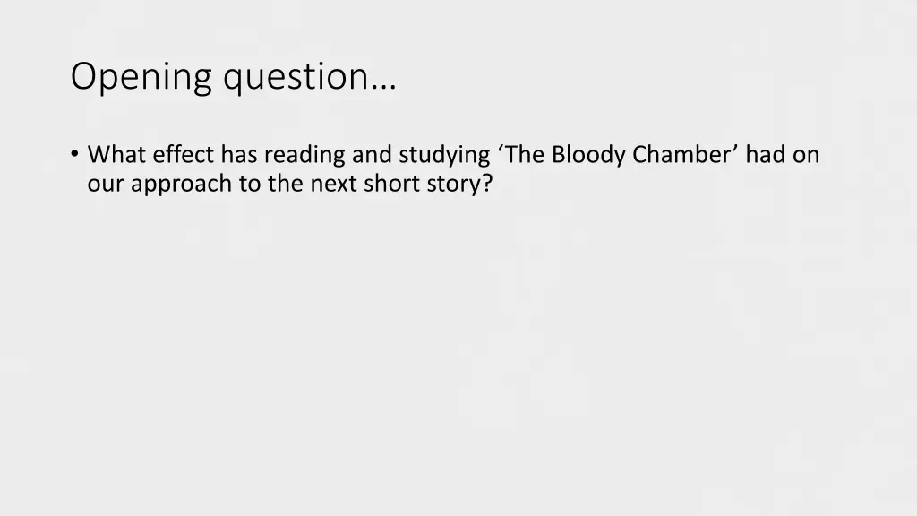 opening question