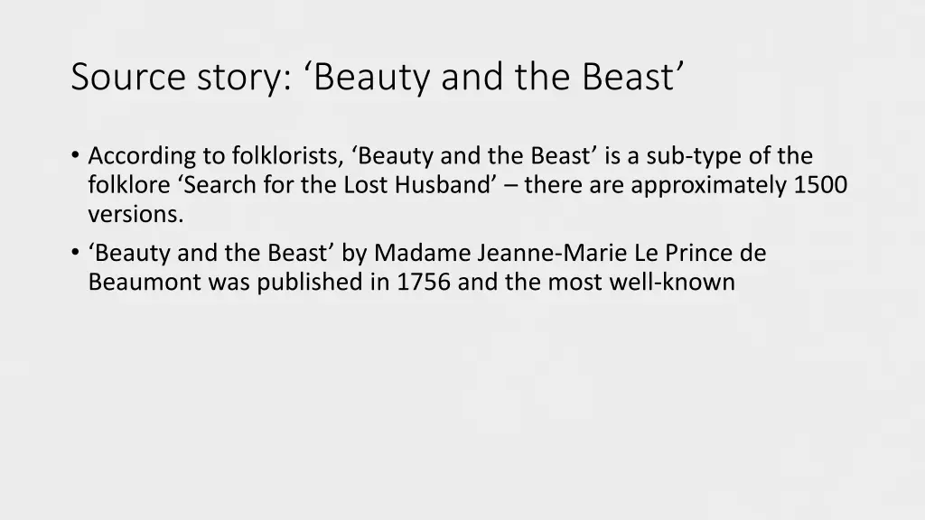 source story beauty and the beast
