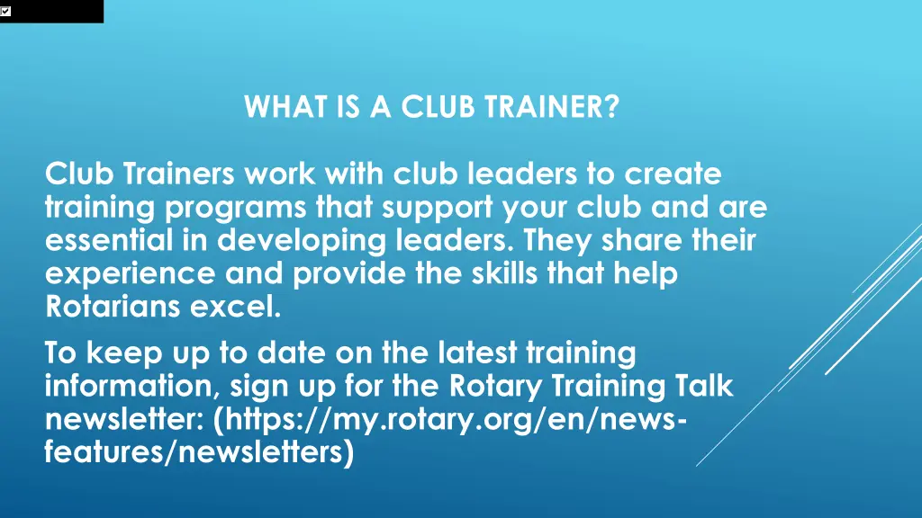 what is a club trainer