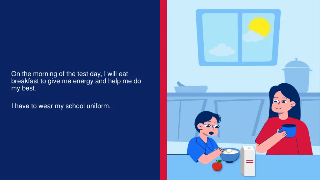 on the morning of the test day i will