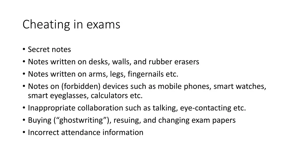 cheating in exams