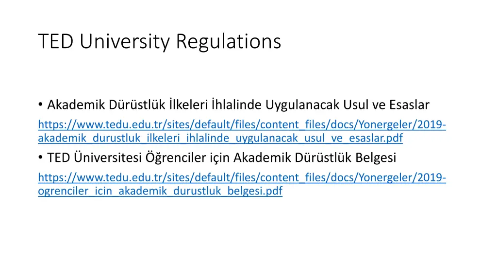 ted university regulations