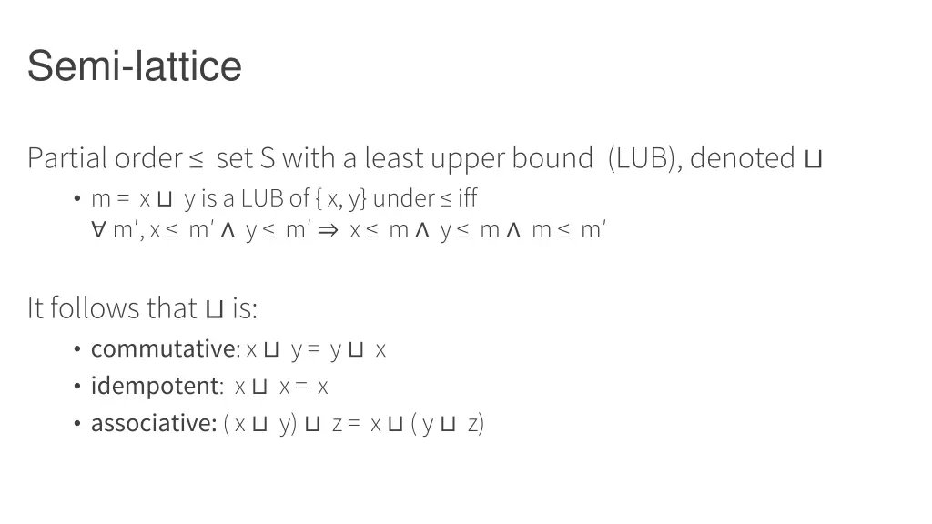 semi lattice
