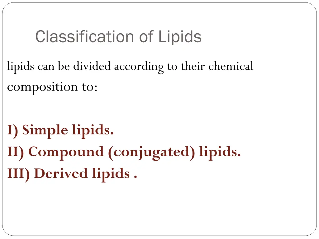 classification of lipids