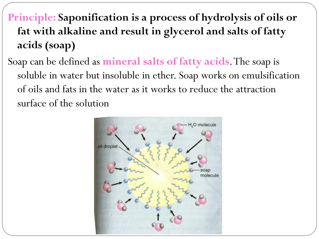 principle saponification is a process
