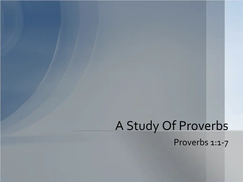 a study of proverbs