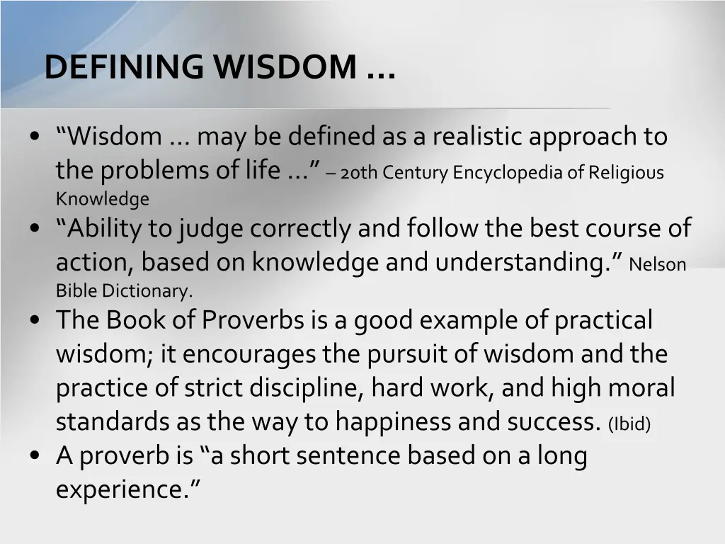 defining wisdom