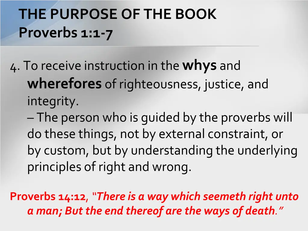 the purpose of the book proverbs 1 1 7 1