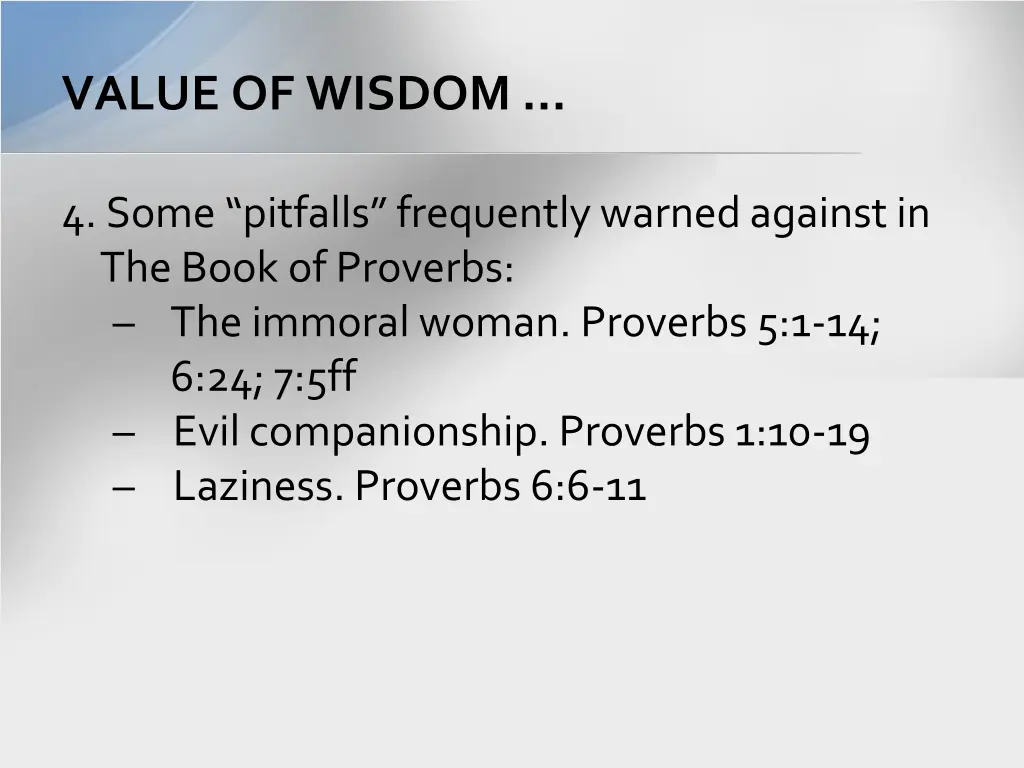 value of wisdom 1