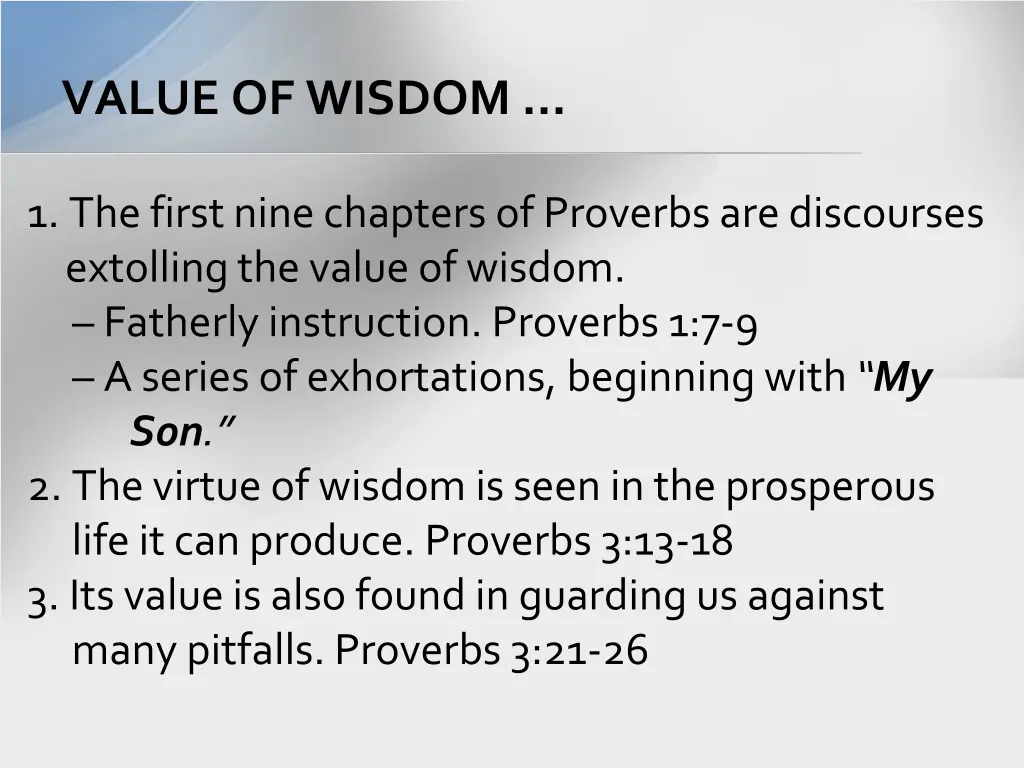 value of wisdom