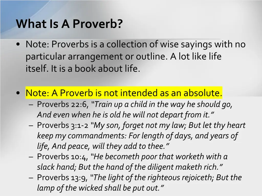what is a proverb