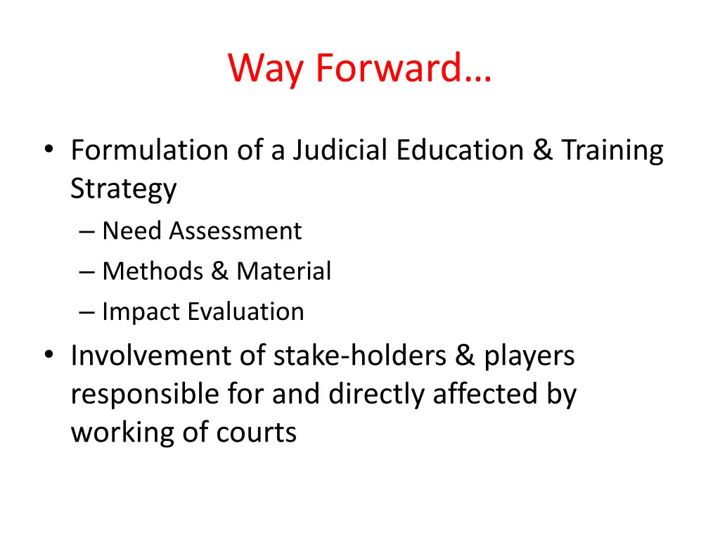 way forward