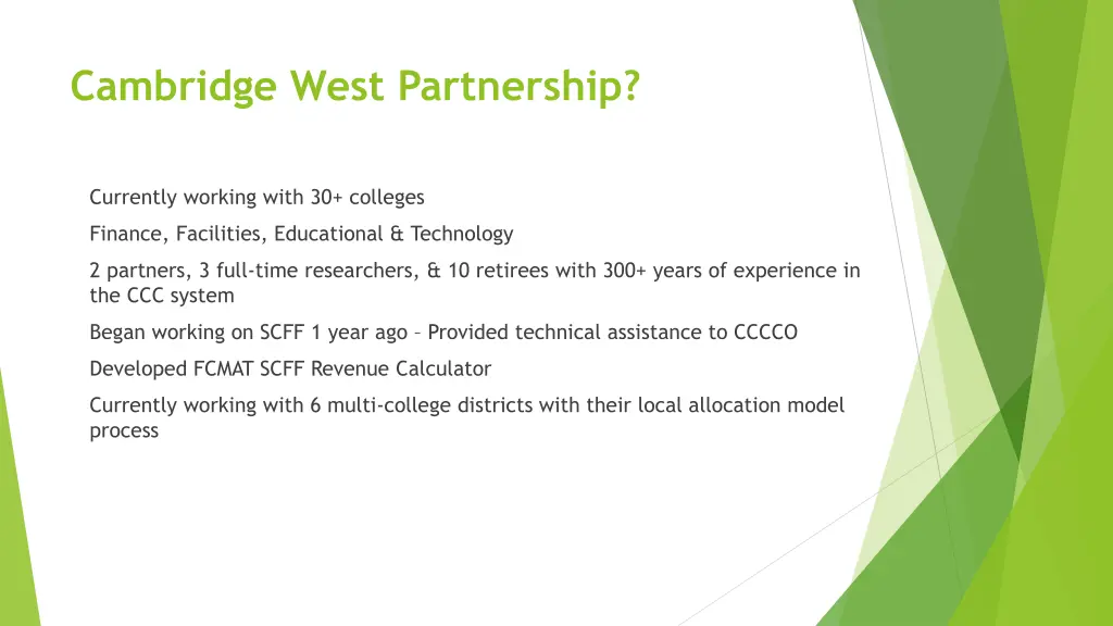 cambridge west partnership