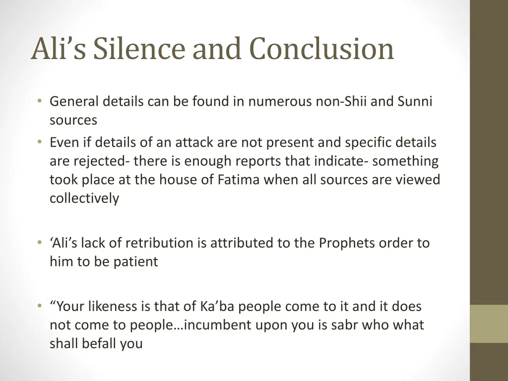 ali s silence and conclusion
