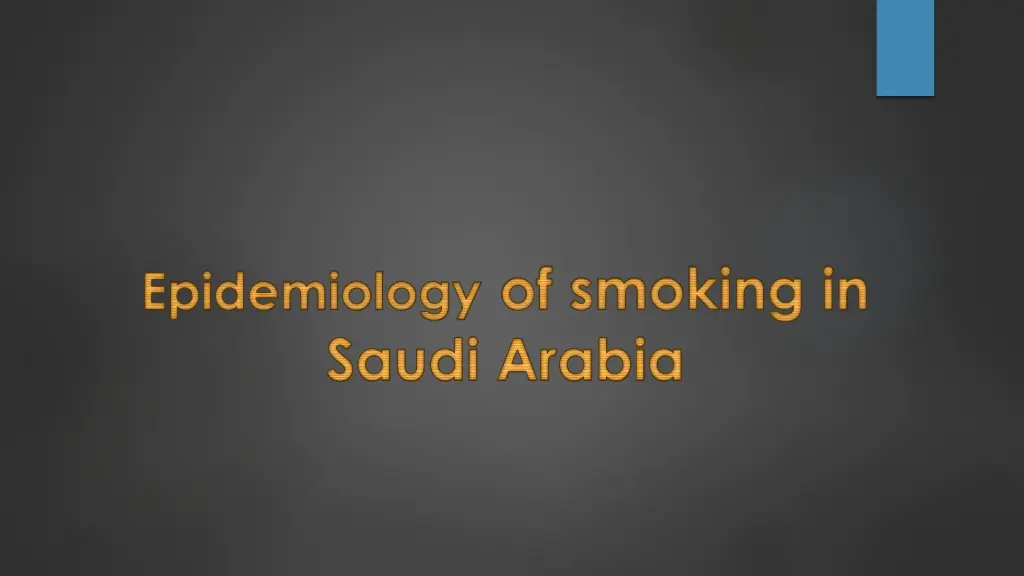 epidemiology of smoking in saudi arabia