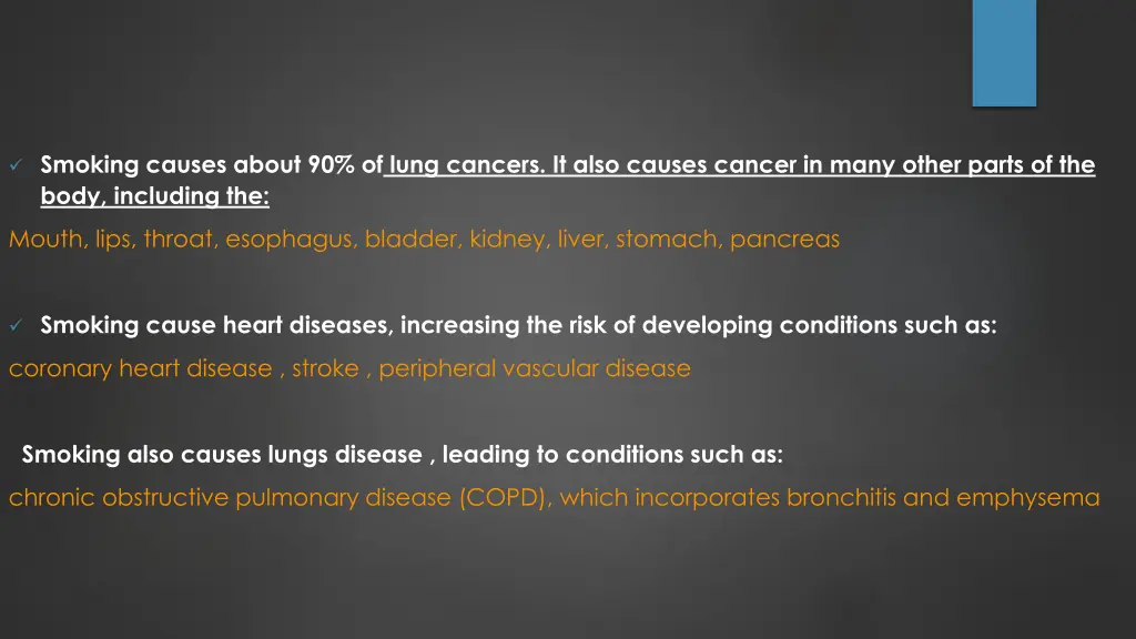 smoking causes about 90 of lung cancers it also