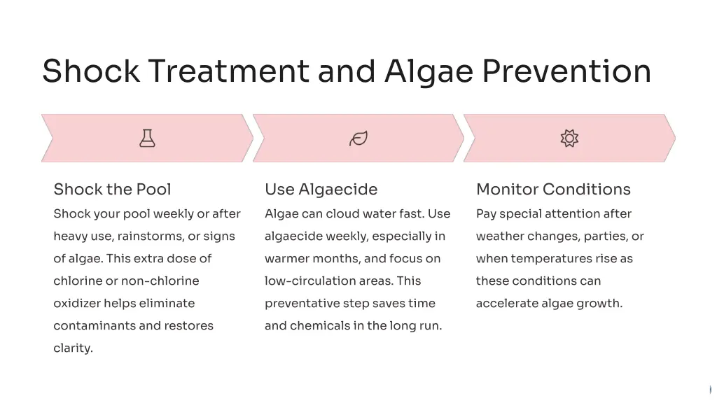 shock treatment and algae prevention