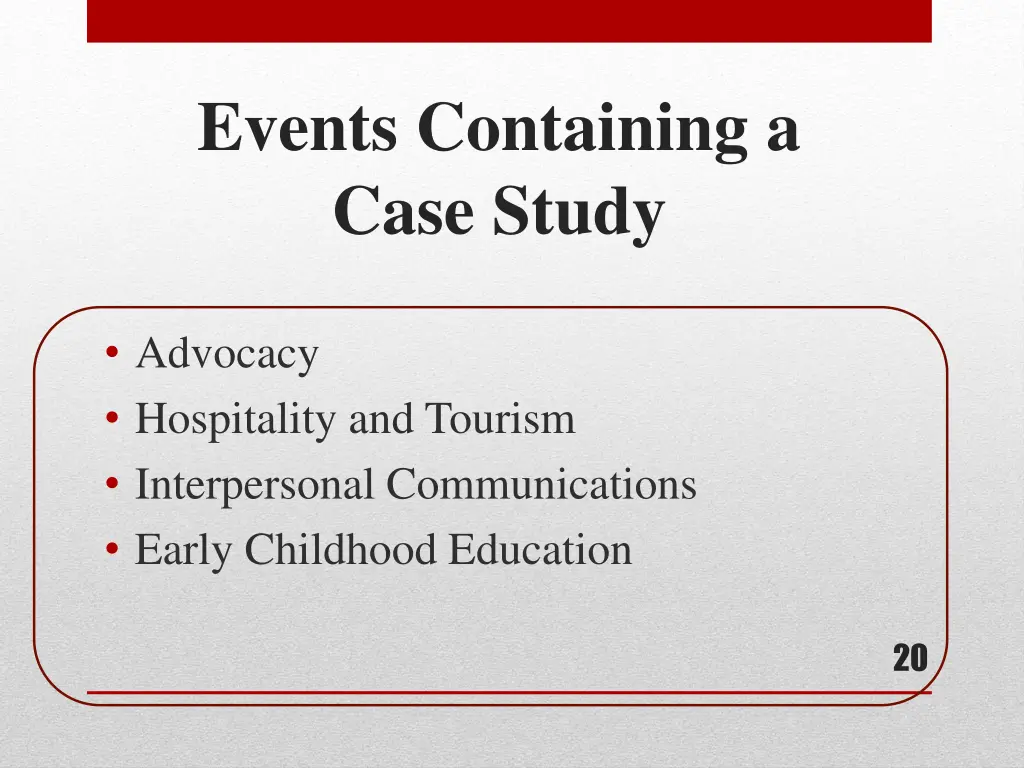 events containing a case study