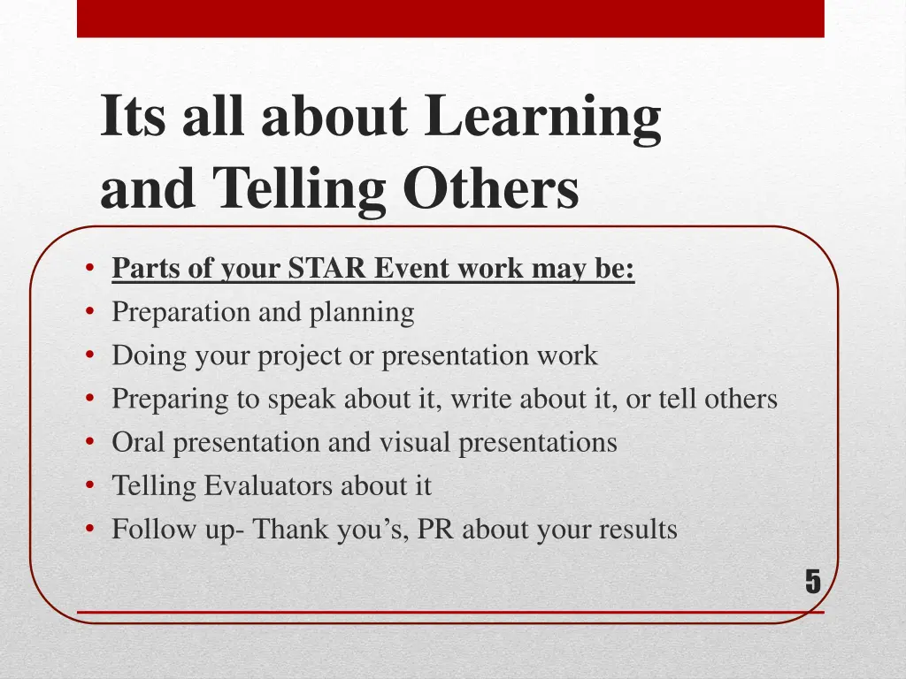 its all about learning and telling others