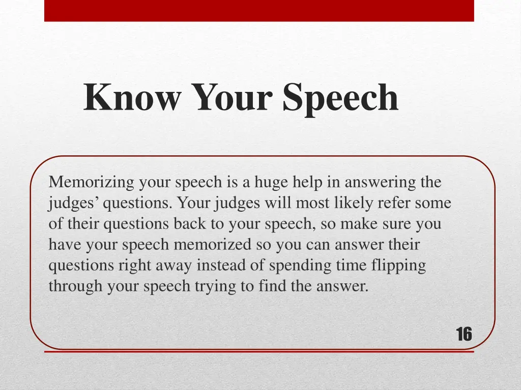 know your speech