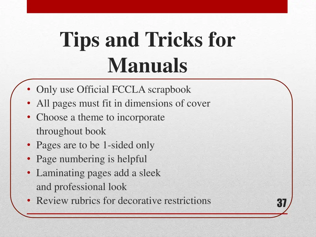 tips and tricks for manuals