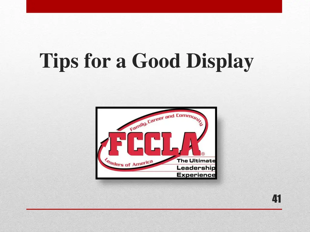 tips for a good display