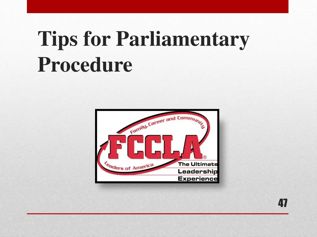 tips for parliamentary procedure