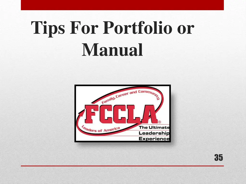 tips for portfolio or manual