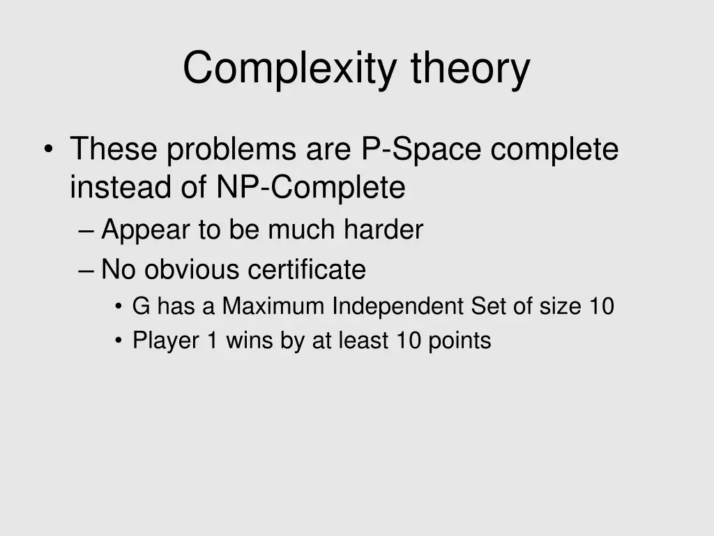 complexity theory