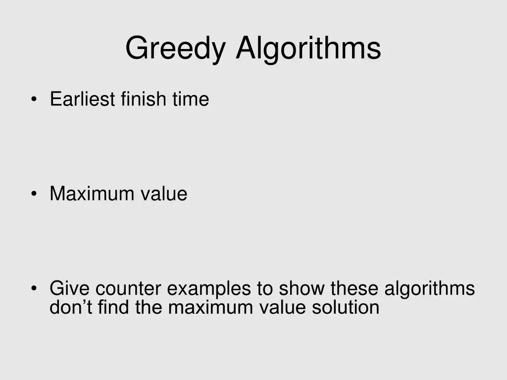 greedy algorithms