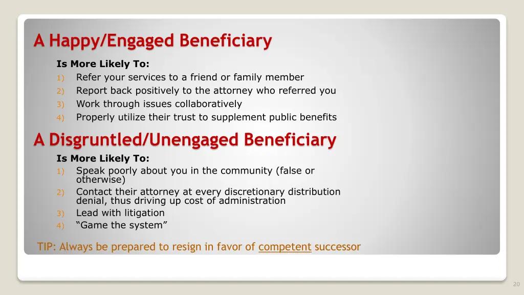 a happy engaged beneficiary