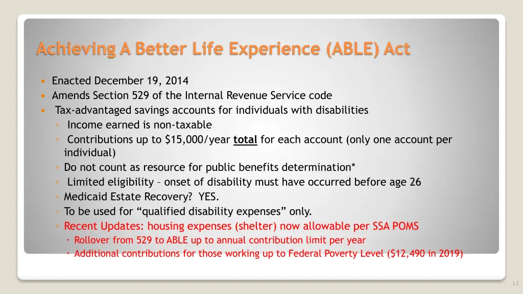 achieving a better life experience able act